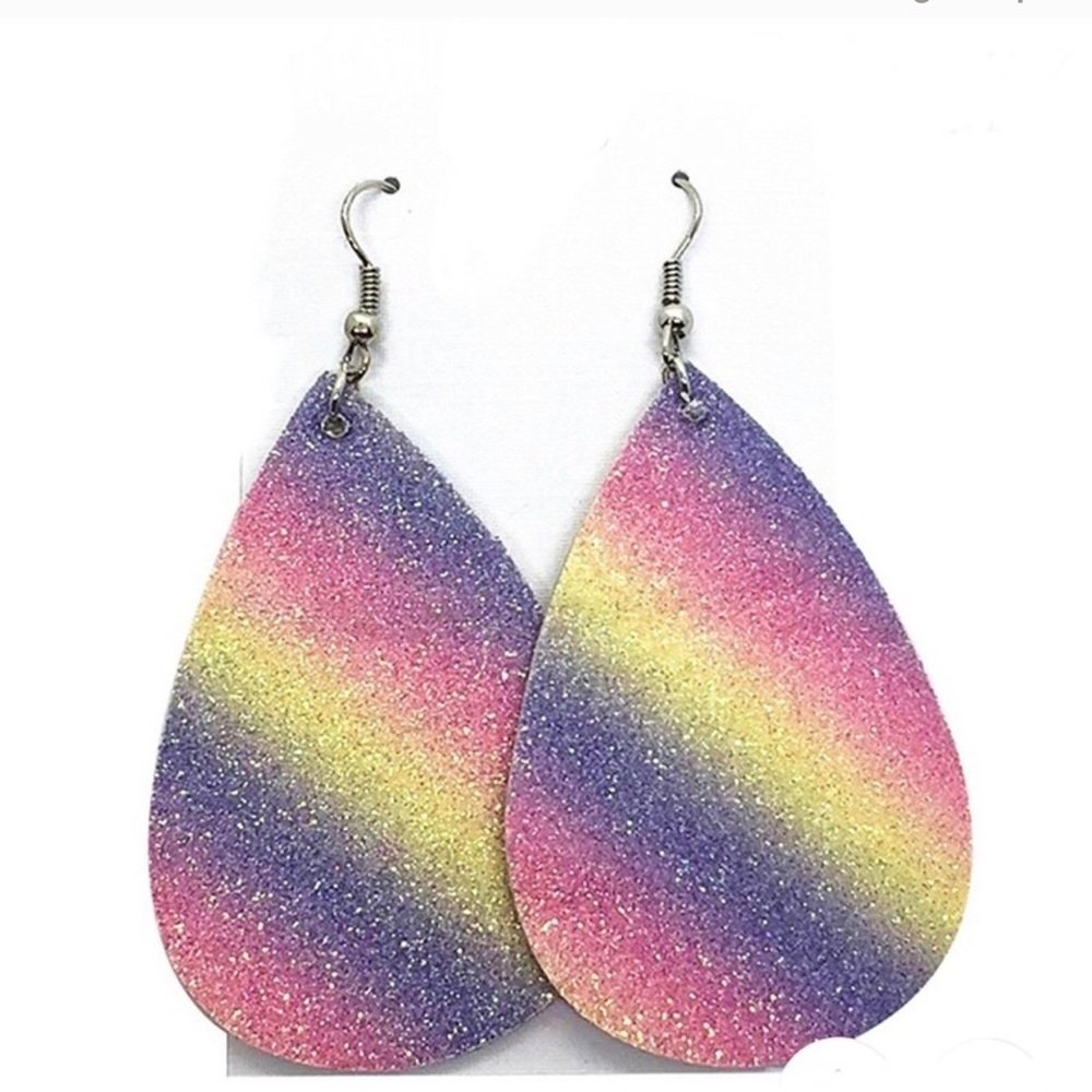 🌈 RAINBOW GLITTER EARRINGS